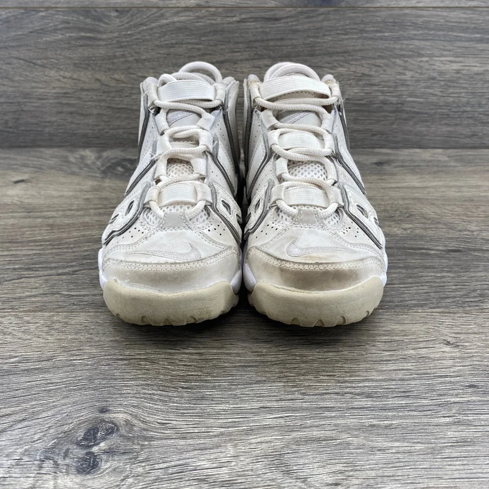 Nike Air More Uptempo Kids Size 1.5Y Beige Light Bone Retro Basketball Sneakers